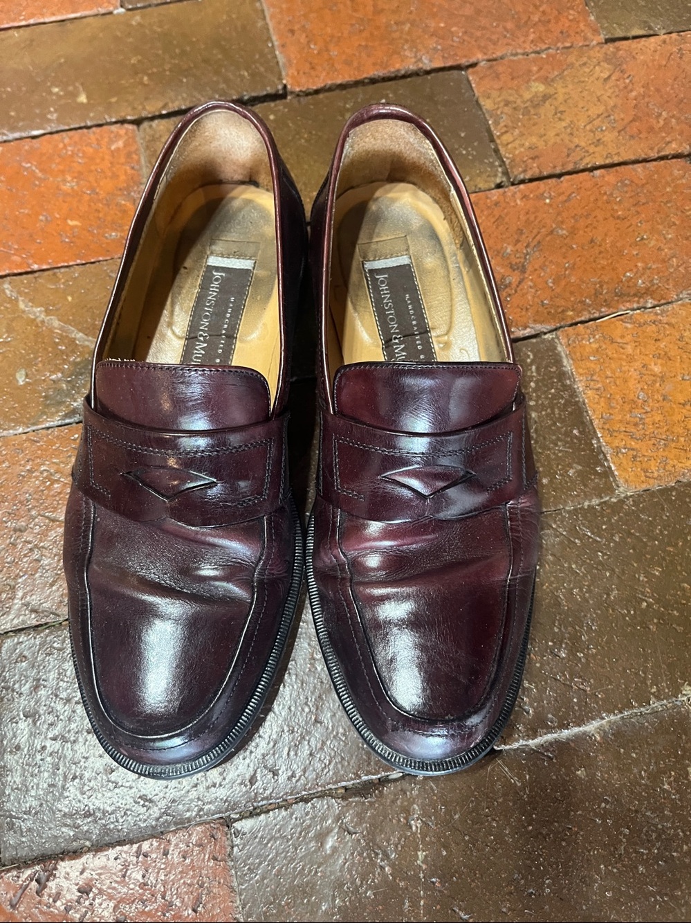 MEN 7M-LOAFERS SHOES Johnston and Murphy Cordovan 1010